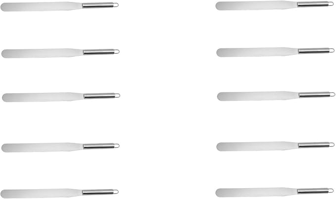 Stainless Steel Pastry Spatula Set 10pcs, 10 Inch Cake Icing Spreader For Professional Bakers