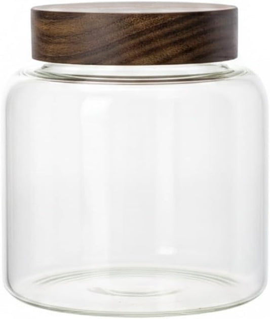 Store Dry Pantry Staples in This Borosilicate Glass Jar with Acacia Wood Lid by Unknown