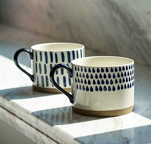 Koja Colorful Hand Painted Ceramic Mugs, 16 oz, Set of 4, Dishwasher Safe | Also microwave safe. Colorful hand painted set makes a great gift for coffee or tea lovers. - Image 7