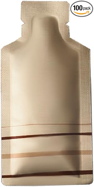 NATX 100Pcs Bottle Shape Open Top Aluminum Foil Pouch Package Bag with Tear Notch Portable Cute Bottle Shape Food Preservation Smell Proof Packaging Pouches (Gold, 2.9×5.1in (7.5×13cm)) by NATX