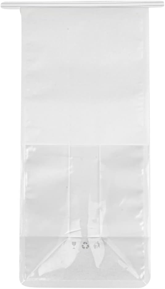 Bag Tek 5.1 x 4.1 x 11.2 Inch Tin Tie Bags With Windows, 100 Resealable Bakery Bags With Windows - Flat Bottom, For Cookies or Coffee Beans, White Cotton Paper Tin Tie Bags - Restaurantware - Image 11
