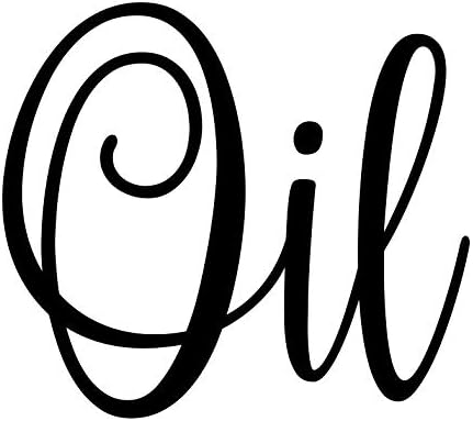 Oil 2.25w x 2h Label | Kitchen Pantry Organization | Die Cut Vinyl Decal | Black Fancy Font (Sticker Only) by MinglewoodTrading