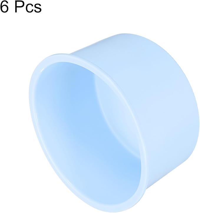 HARFINGTON 6 Pcs Round Cake Pans 4" Nonstick Quick Release Silicone Cake Mould Bakeware Tools for Baking Cupcakes Bread Pizza, Blue