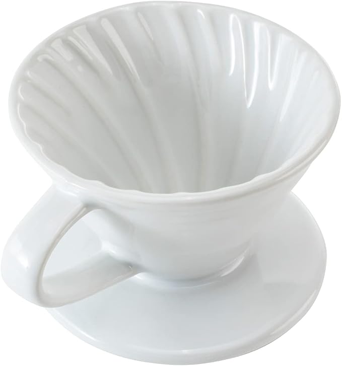 Restaurantware Restpresso 10 Ounce Coffee Dripper 1 Reusable Coffee Cone - With Drip Hole Retains Heat White Ceramic Pour Over Coffee Dripper For Home Cafe Or Restaurants