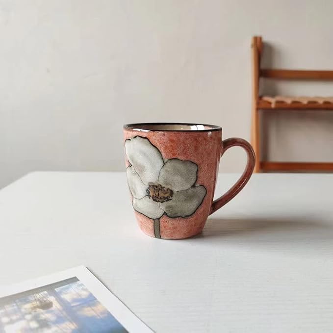 Ceramics 12oz Coffee mugs,Coffee cups,Tea mugs,Kiln Glazing Process,Microwave and Dishwasher Safe, Perfect For Tea, Espresso, Latte - Porcelain Mugs for Kitchen or Cafe (Red+Blue+Green+Pink) - Image 5