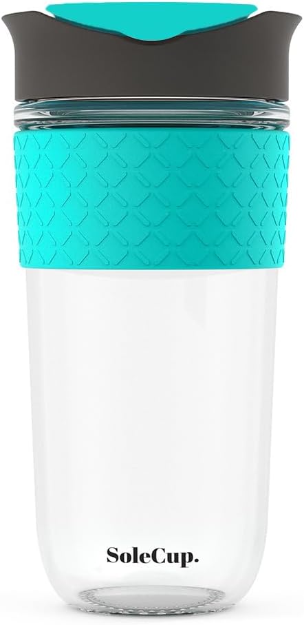 Large Travel Mug - Reusable Insulated Coffee Mug - 18oz/530ml BPA-Free Hot Drink Travel Mug with Lid & Silicone Band (Gray and Blue, 18oz)
