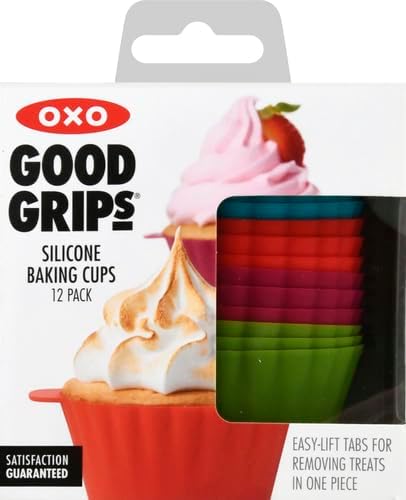 OXO Good Grips Silicone Baking Cups, Pack of 12, Reusable, BPA-Free, Dishwasher Safe, Non-Stick, Food Grade, Cupcake Cups, Muffin Cups, Cupcake Liners, Muffin Liners - Image 2