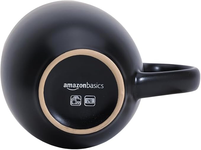Amazon Basics 12-Pack Matte Black Ceramic Coffee Mug, 16 ounces, Microwave and Dishwasher Safe, Stoneware, Commercial-Grade - Image 5