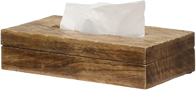 Modern Decorative Kleenex Box Cover – Wood Tissue Box Holder for Kitchen, Dining Room, Office – Cube Tissue Box Cover, Cute Wooden Kleenex Holder, Fits Square Tissue Boxes by Vintiquewise