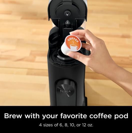 Ninja Single-Serve Pods or Grounds Hot and Iced Coffee Brewer with Rapid Cold Brew, 4 Brew Styles, Compact design and Storage, Removable reservoir 56 oz, Black PB045