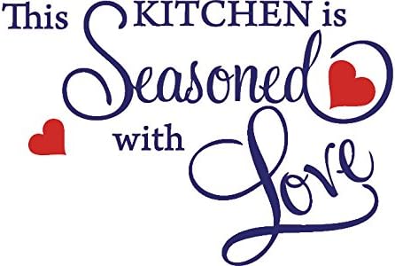 Picniva Purple 22'' X 31'' This Kitchen is Seasoned with Love Wall Quote Sticker by Picniva