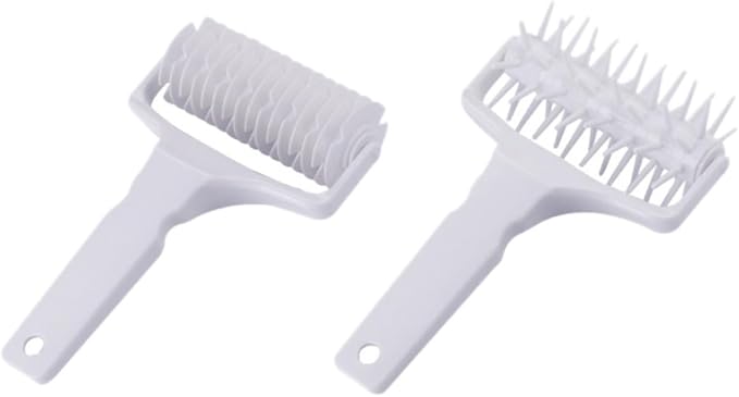 2pcs Practical Pizza Needle Roller Pp Material Convenient and Easy to Use Pizza Hole Puncher Tool for Kitchen Baking and Dough Preparation by ROMISBABA
