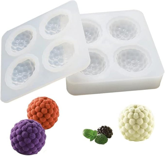Silicone Mold Baking Pan Non-Stick Baking Pastry Chocolate Cake Dessert DIY Decoration Tools (Raspberry X_4.8x4.8x0.18 inch)