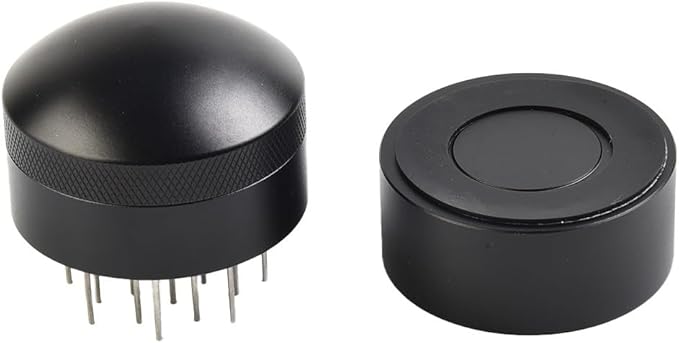 53mm 58mm Needle Tamper for Espresso - 19-Pin 304 Stainless Steel Coffee Distributor with Adjustable Depth Aluminum Handle,for Most Portafilters