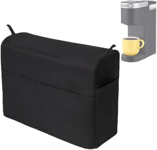 Black Oxford Fabric Cover for Single Cup Coffee Machines, Dust Protector 35.6x25.4x38.1 cm, Easy Clean Appliance Case for Home Kitchen Decor by Unknown
