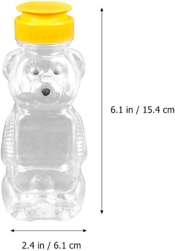 Yellow 8 Oz Plastic Bear Honey Bottle Jars, Empty Honey Squeeze Bottle with Flip-top Lid for Storing and Dispensing, Yellow Flap Caps for Storing and Dispensing Garlic Presses,Storage and Organization - Image 2