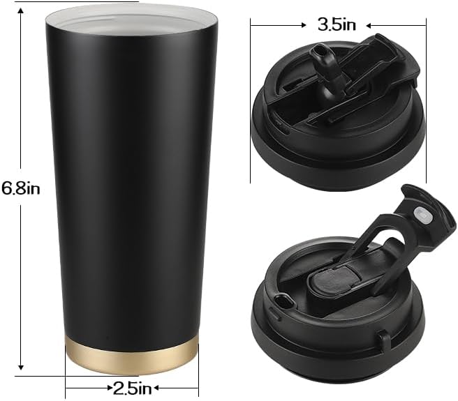Funkrin Coffee Travel Mug with Flip Lid, 16oz Insulated Tumbler Cup with Ceramic Coating, Double Wall Vacuum Leak-Proof Tumbler for Office School Party Camping - Image 7