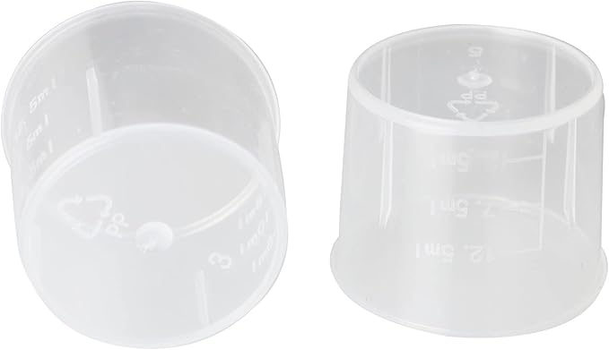 20PCS 15ml Graduated Plastic Measuring Cups Measuring Cup Graduated Beaker Clear Scale Cups Liquid Measuring Mixing Cups for Lab Kitchen Liquids Transparent