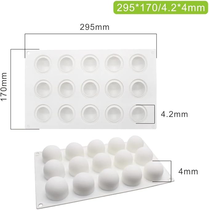 Silicone Mold Baking Pan Non-Stick Baking Pastry Chocolate Cake Dessert DIY Decoration Tools (Ball M_11.8x6.8x0.16 inch)