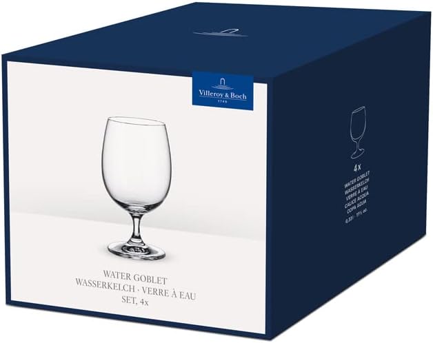 Villeroy & Boch La Divina Collection Water Goblet, Set of 4, Crystal Glass, 11 oz Capacity, Clear | Crystal glass water goblets, made in Europe, dishwasher safe, dress up water service for stylish occasions - Image 4