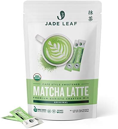 Jade Leaf Matcha Organic Premium Ceremonial Grade Matcha Green Tea Powder - Japanese - Culinary, Ingredient, Ceremonial Barista Teahouse, Latte, Collagen, 0.35 Ounce (Pack of 10), Matcha Latte