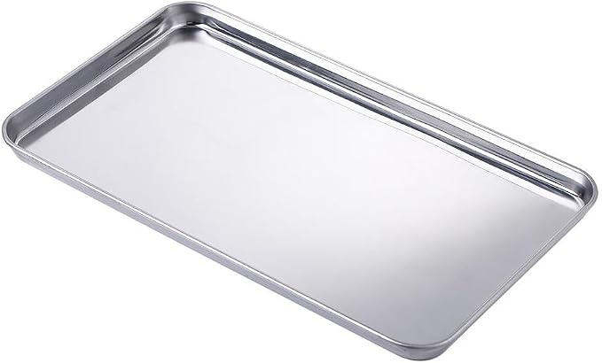 Baking Tray Storage Pastry Cookie Sheets Sturdy Fruit Plate Anti-Rust Rectangle Cake Dish(26.5x15.5x1.2 CM) - Image 6