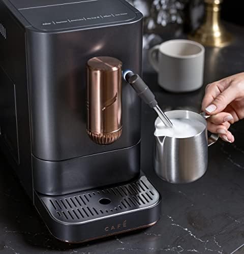 Café Affetto Automatic Espresso Machine + Milk Frother | Built-In & Adjustable Espresso Bean Grinder | One-Touch Brew in 90 Seconds | Matte Black, 1.2 Liter, (C7CEBBS3RD3) - Image 3