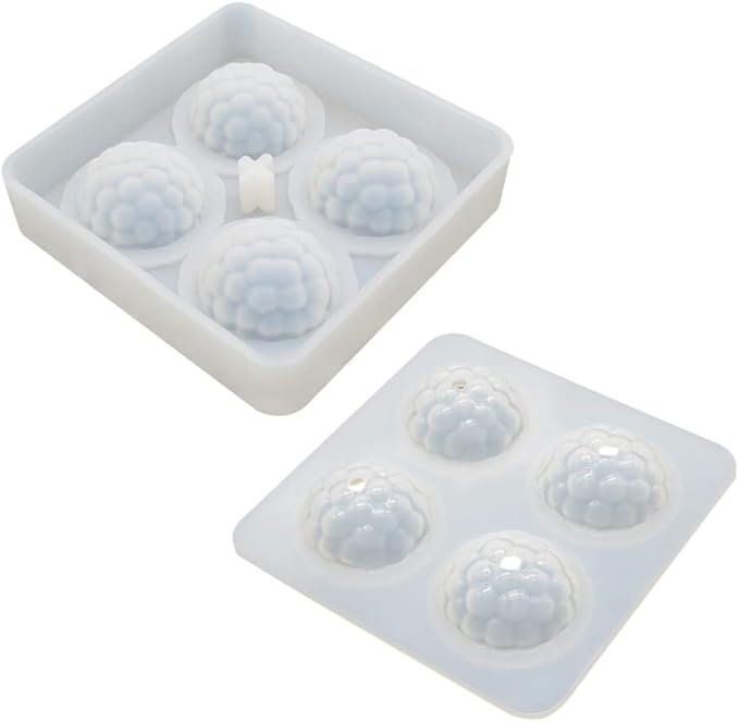 Silicone Mold Baking Pan Non-Stick Baking Pastry Chocolate Cake Dessert DIY Decoration Tools (Raspberry X_4.8x4.8x0.18 inch)