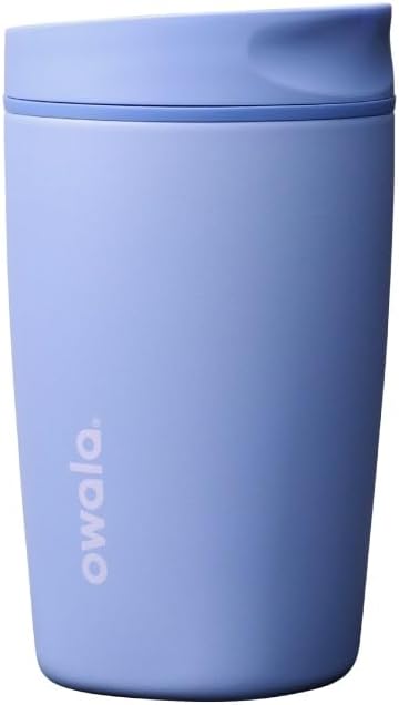 Owala SmoothSip Slider Insulated Stainless Steel Coffee Tumbler, Reusable Iced Coffee Cup, Hot Coffee Travel Mug, BPA Free 12 oz, Out of the Blue by Unknown