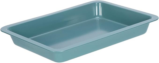 CHEFMADE Baking Pan, 13" Nonstick Lasagna Sheet Pan for Oven (Green) | Deep 1.8" carbon steel bakeware. Nonstick coating, wide edges for easy handling. Oven-safe for roasting, cookies, casseroles by CHEFMADE