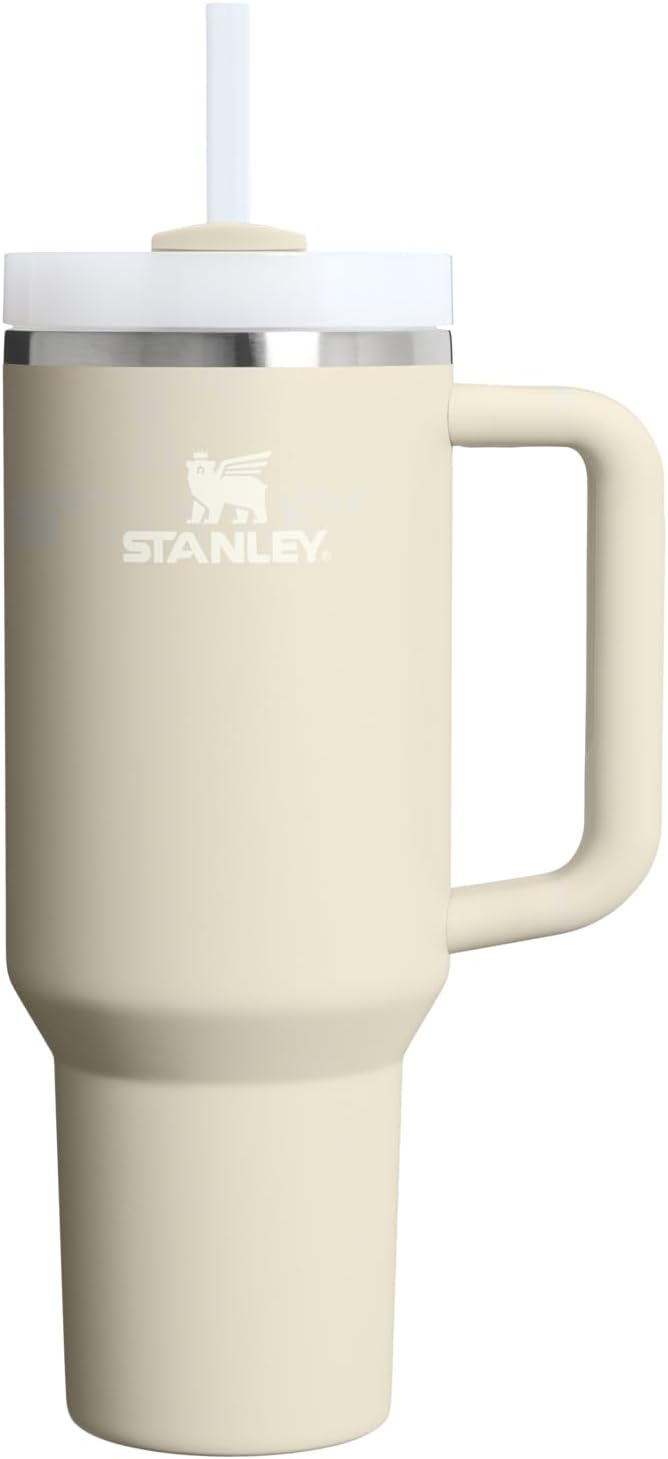 STANLEY Quencher H2.0 Flow State Tumbler, 40 oz, Toasted Almond | Handle and Straw | 3-Position Lid | Cup Holder Compatible for Travel | Insulated Stainless Steel Cup | BPA-Free by Unknown