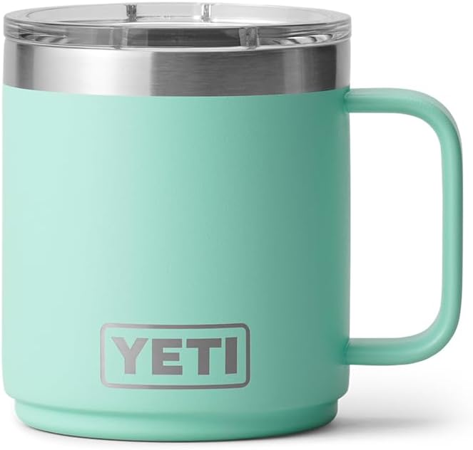 YETI Rambler 10 oz Ceramic Lined Stackable Mug, Vacuum Insulated, Stainless Steel with MagSlider Lid, Seafoam - Image 3
