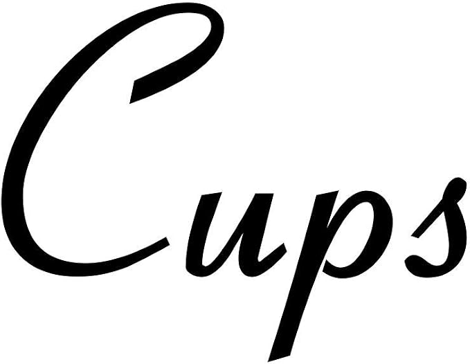 Cups 2.5w x 2h Label | Kitchen Pantry Organization | Die Cut Vinyl Decal | Black Retro Font (Sticker Only) by MinglewoodTrading