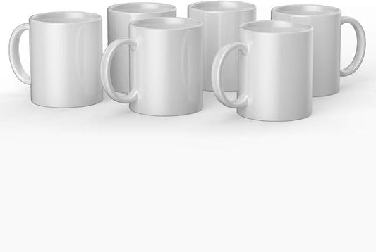 Cricut Beveled Blank Mug to Decorate, White (6 count) | Ceramic-Coated, Dishwasher & Microwave Safe - Mug Press & Infusible Ink Compatible,12 Oz Sublimation by Unknown