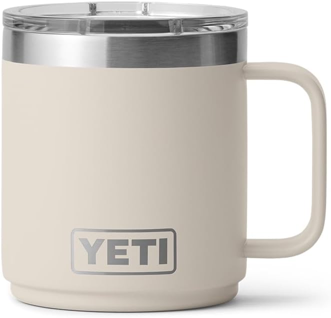 YETI Rambler 10 oz Ceramic Lined Stackable Mug, Vacuum Insulated, Stainless Steel with MagSlider Lid, Cape Taupe - Image 3