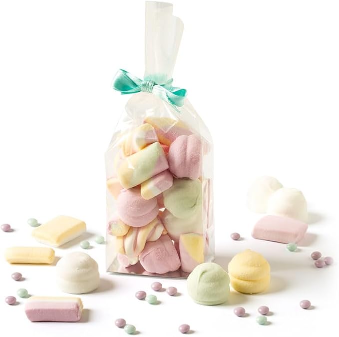Decora 5855041 Pack of 100 Clear Plastic Food Bags with Hard Cardboard Base 80 + 50 x 280 H mm for Packing Sweets, Biscuits and Sweets - Image 2