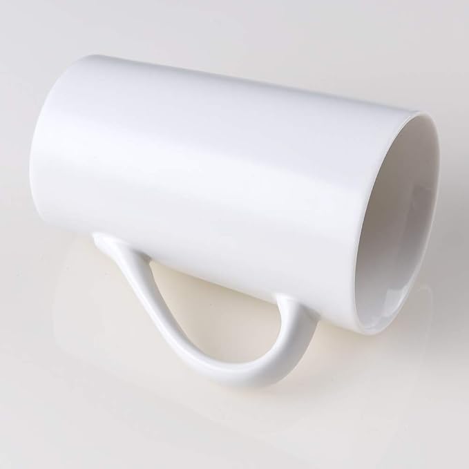 2 Pack 16 OZ Coffee Cup Simple Pure White Ceramic Cup Plain Large Tall White Ceramic Milk Tea Coffee Mug with Handle | Plain Large Tall White Ceramic Milk Tea Coffee Mug with Handle - Image 7
