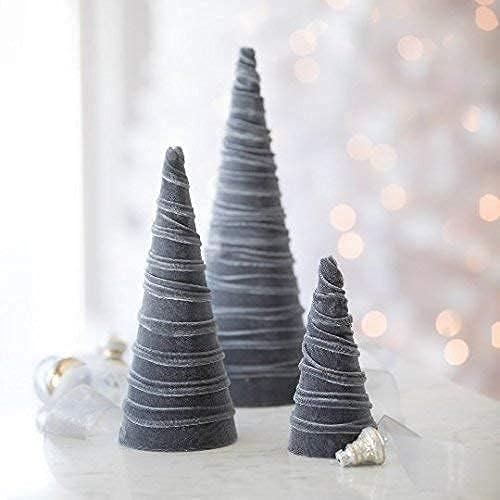 Your Heart's Content Gray Velvet Trees Set of 3, Winter Mantel Neutral Accent, Valentine Tree Tablescape, Holiday Centerpiece, Modern Farmhouse, Handcrafted Gift for (Gray) - Image 5