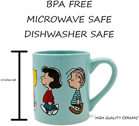 Silver Buffalo Peanuts Group Walk Featuring Charlie Brown, Snoopy, Woodstock, Linus, Sally, and Lucy Ceramic Mug, 14 Ounces - Image 4