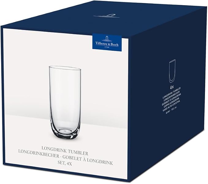 Villeroy & Boch La Divina Longdrink Glass, Set of 4, Tall Glass for Water/Cocktails, 13.5 oz, Crystal | Crystal glass long drink glasses, dishwasher safe, perfect for a gin and tonic or an easy cocktail evening - Image 6
