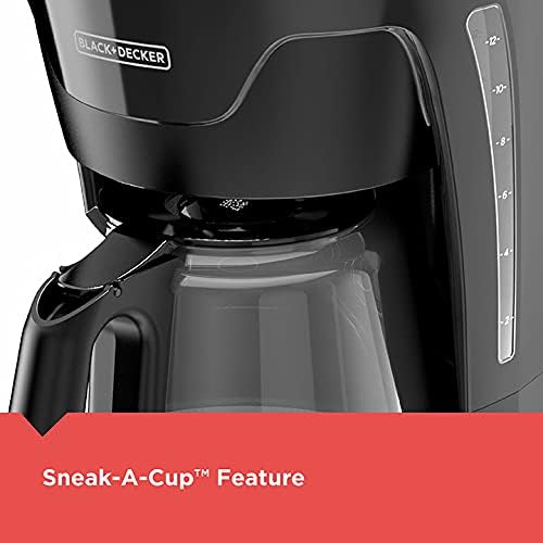 BLACK+DECKER CM1110B Programable 12-Cup Coffee Maker, Easy Pour, Non-Drip Carafe with Removable Filter Basket, Black - Image 4