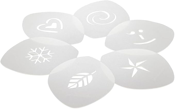 aerolatte Cappuccino Stencil Set, for Latte Coffee Art, Set of 6 Stencils …