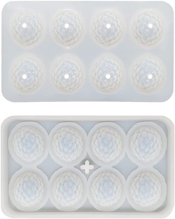 Silicone Mold Baking Pan Non-Stick Baking Pastry Chocolate Cake Dessert DIY Decoration Tools (2PCS Litchi Y_6.8x4x0.14 inch)