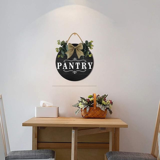 Pantry Signs Wall Art, Farmhosue Pantry Wall Decor, Rustic Wood Wall Hanging Plaque for Pantry Room Decor, Christmas Gift for Home 12" - Image 5