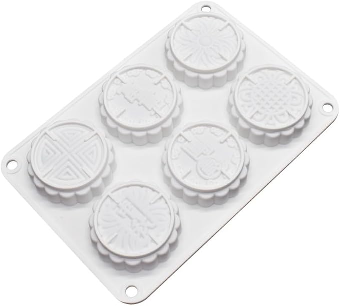6 Flower Silicone Cake Mold Handmake DIY Bread Mould Silicone Moulds For Cake Mooncake Mold Cake Tools (Mooncake O_8.52 X5.8 X0.84 inch) - Image 5