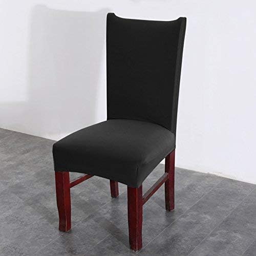 Fuloon 4 Pack Super Fit Stretch Removable Washable Short Dining Chair Protector Cover Seat Slipcover for Hotel, Dining Room, Ceremony, Banquet Wedding Party | Solid Black, Set of 4, Super Fit, Stretch, Removable, Washable, Suits for Hotel, Dining Room,... - Image 5