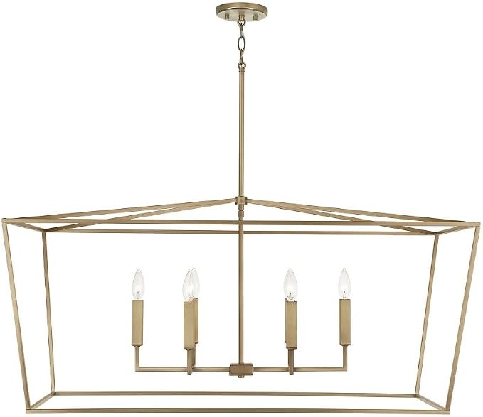 Capital Lighting 837661MB Thea Symmetrical Clear Line Island/Linear Pendant, 6-Light 360 Total Watts, 21" H x 42" W, Matte Black - Image 6