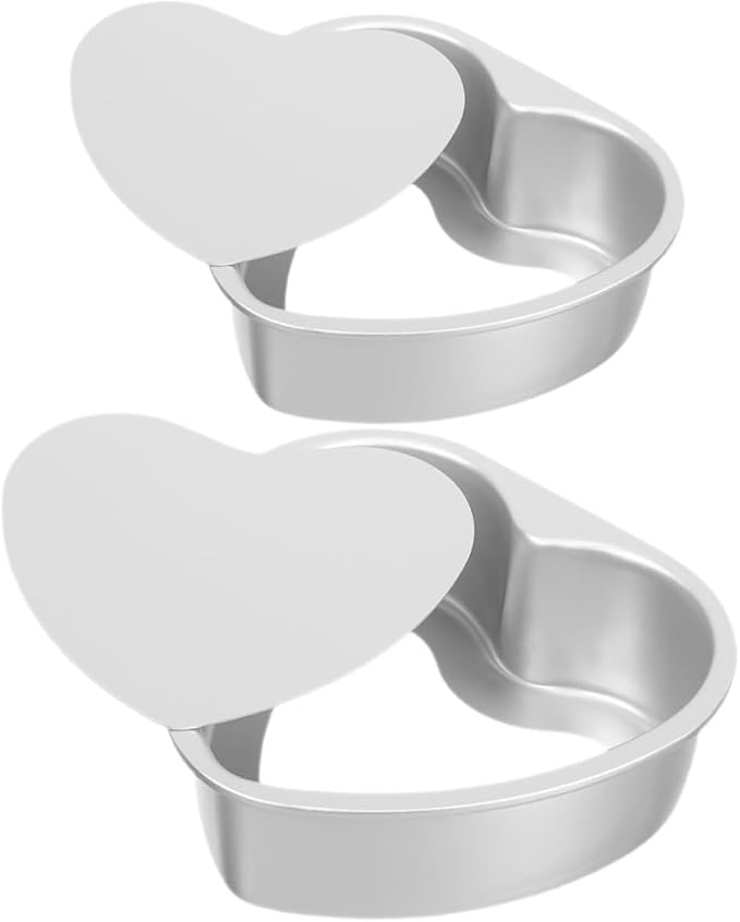 2pcs Heart Shaped Cake Pan Detachable Bottom Baking Molds for Homemade Cakes Aluminum Alloy Baking Trays for Birthdays and Special Occasions by HOLIDYOYO