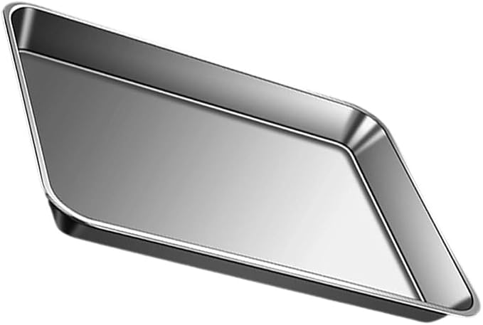 304 Stainless Steel Flat Bottom Oven Tray with Even Heat Distribution Practical Baking Pan for Pastries and Breads Stainless Steel Cookie Sheet - Image 6