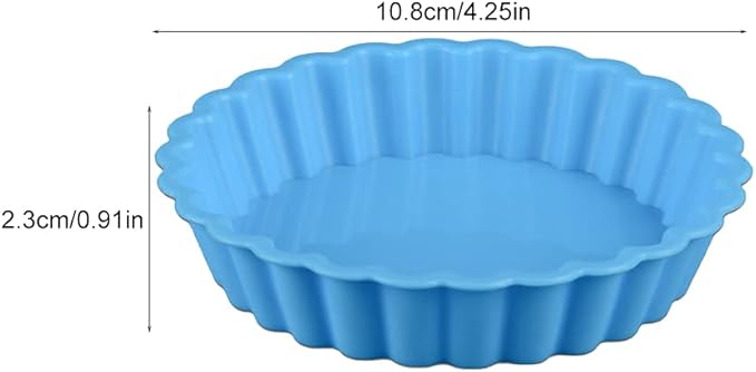 8 Pack Silicone Tart and Pie Molds, 4.2 Inches Round Baking Molds, Small Fluted Cake Pans Mini Quiche Tart Pans for Baking Pies, Tarts, Cakes, Small Dessert DIY (Random Color)